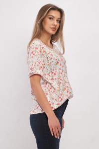 Timeout - Camasa dama cu maneca scurta si model floral