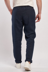 Timeout - Pantaloni lungi barbat din in cu snur pentru ajustare