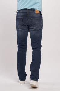 Lee Cooper - Blugi barbat straight comfort de culoare inchisa cu aspect prespalat si logo