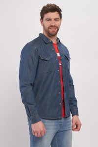 Lee Cooper - Camasa barbat din denim cu buzunare aplicate si logo