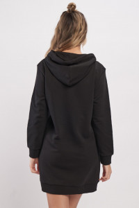 Lee Cooper - Hanorac de dama tip rochie cu buzunare si gluga cu logo inscriptionat