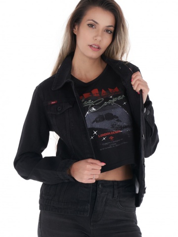 Lee Cooper - Jacheta dama din denim cu buzunare aplicate