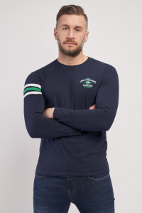 Lee Cooper - Tricou cu maneca lunga barbat din bumbac cu model si logo