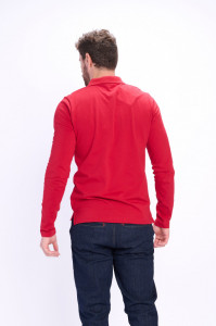 Lee Cooper - Tricou polo barbat cu maneca lunga si logo