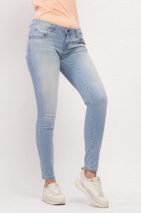 Timeout - Blugi de dama skinny de culoare deschisa cu talie joasa