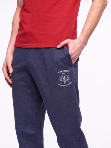 Timeout - Pantaloni de trening cu logo si snur ajustabil in talie
