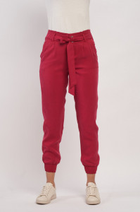 Timeout - Pantaloni lungi dama tip chino cu cordon in talie