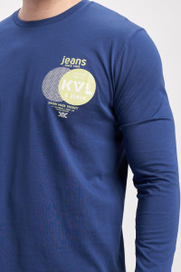 Kenvelo - Tricou maneca lunga barbati cu logo aplicat
