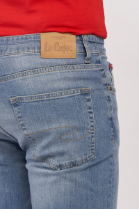 Lee Cooper - Blugi barbat straight comfort de culoare deschisa cu aspect decolorat si logo