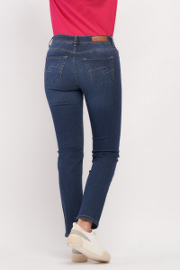 Lee Cooper - Blugi dama girlfriend cu aspect usor decolorat cu logo