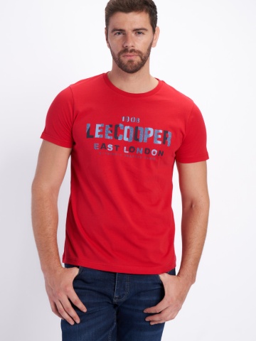 Lee Cooper - Tricou barbat cu imprimeu si maneca scurta