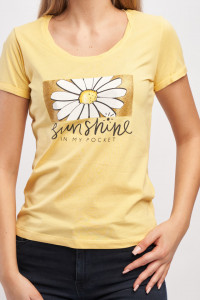 Timeout - Tricou maneca scurta dama cu motive florale