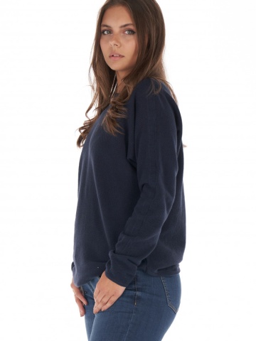 KVL - Pulover dama din bumbac cu material texturat