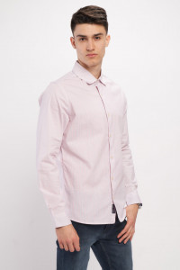 Lee Cooper - Camasa barbat slim cu maneca lunga si model cu logo aplicat