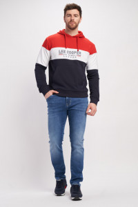 Lee Cooper - Hanorac barbat cu gluga, in trei culori contrastante