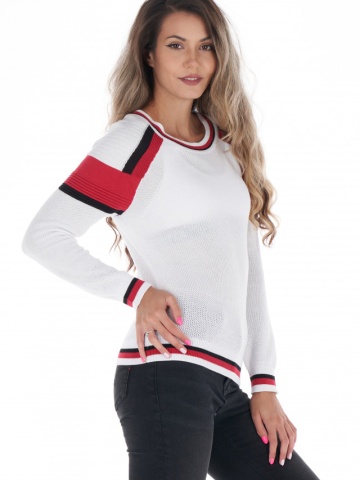 Lee Cooper - Pulover dama din bumbac cu detalii contrastante