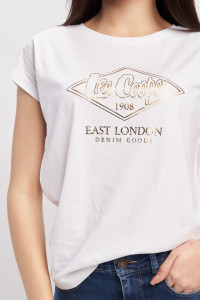 Lee Cooper - Tricou dama cu maneca scurta si logo imprimat