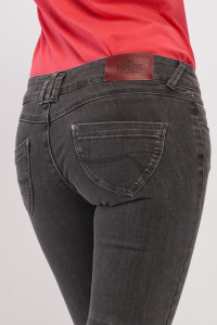 Timeout - Blugi skinny de dama cu talie joasa si aspect decolorat