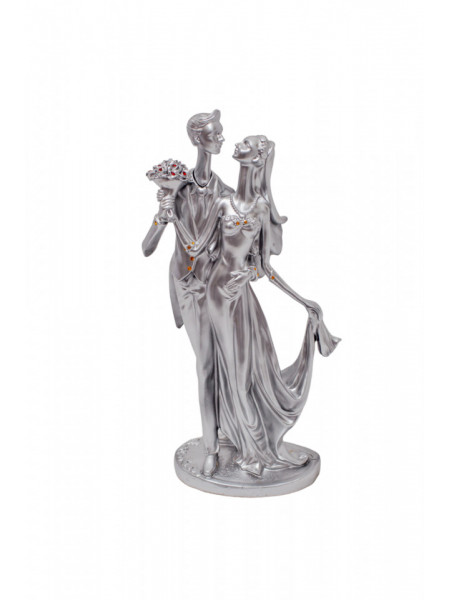 Statueta argintie miri cu buchet