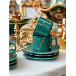Set 6 Cani Cu Farfurioare Patrate Culoare Verde