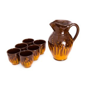 Vinski set bokal i 6 čaša Vatra dizajn