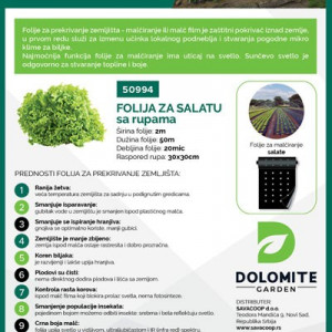 Folija za salatu 2,5mx50m 20mic 25x25cm Dolomite