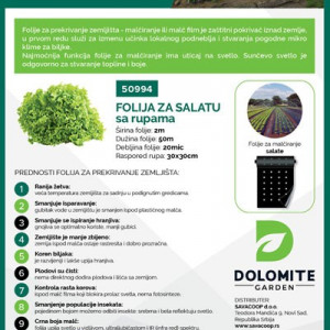 Folija za salatu 2mx50m 20mic 25x25cm Dolomite