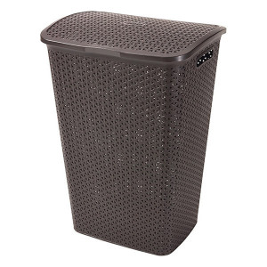 Korpa za veš braon 55L My Style sa poklopcem Curver