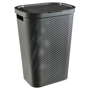 Korpa za veš tamno siva 60L Infinity sa poklopcem Curver