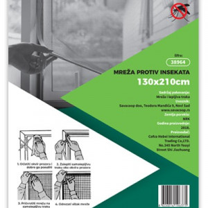Mreža protiv insekata na čičak (komarnik) 1.3x1.5m