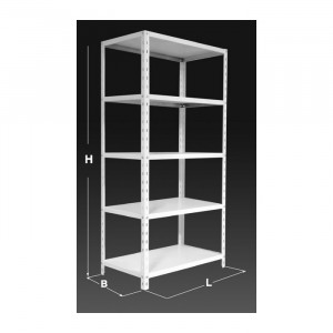 Metalna polica 184x92x42 - bela
