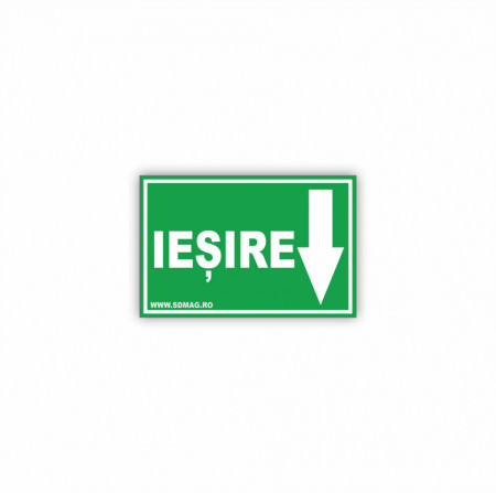 Semn indicator (iesire sageata in jos), Tabla aluminiu, Autocolant sau PVC