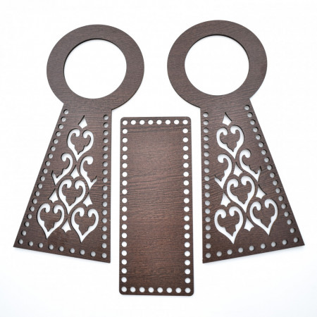 Set baza crosetat " CELIA " 2 trapeze decupate cu model + baza fund