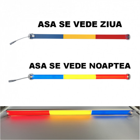 Bara Led Tricolor din aluminiu, Slim 60x3cm pentru Camion, Autoutilitara