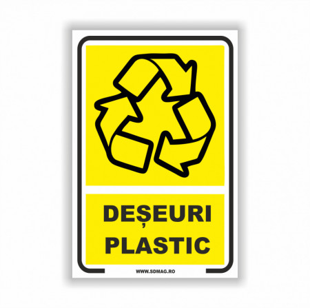 G123 Semn indicator, (deseuri plastic), tabla aluminiu, Autocolant sau PVC