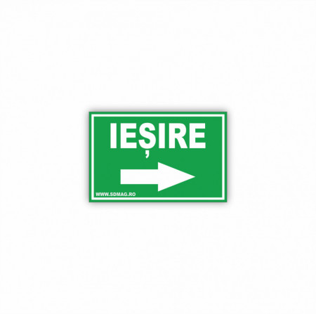 Semn indicator (iesire sageata in dreapta), tabla aluminiu sau autocolant