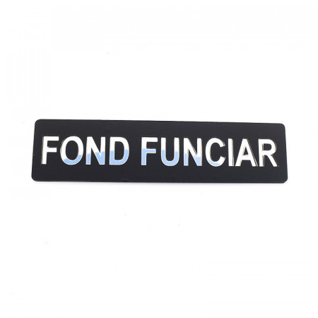 Placuta informativa de perete sau usa, FOND FUNCIAR , 15x3.7 cm, efect oglinda
