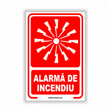 R239 Semn indicator, (alarma de incendiu), Tabla Aluminiu, Autocolant sau PVC