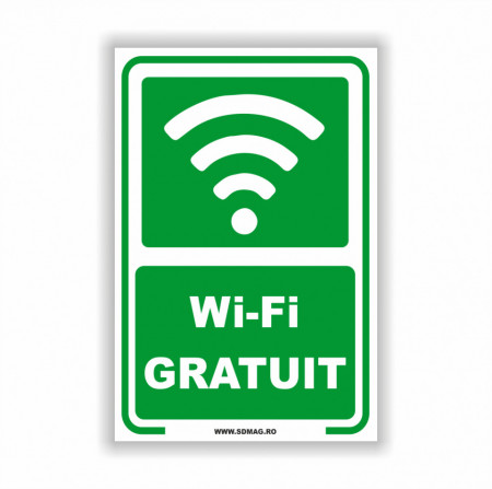 V259 Semn indicator, (wifi gratuit), tabla aluminiu, Autocolant sau PVC