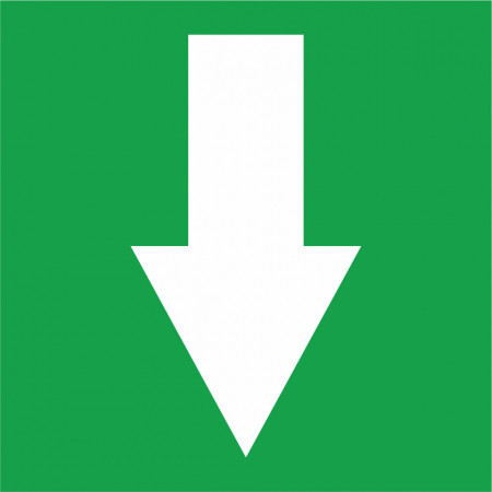 X284 Semn indicator, (sageata jos), Autocolant sau PVC