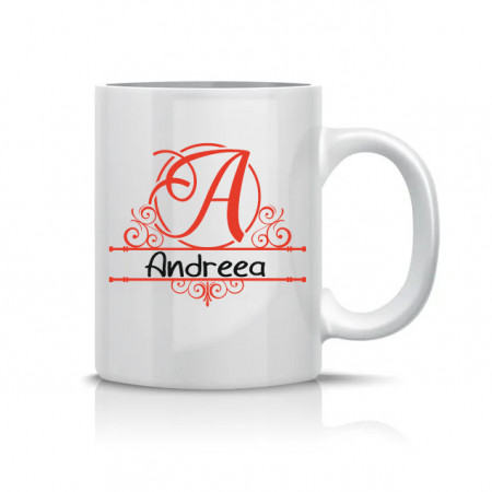 Cana personalizata cu Nume si Initiala - Monogram