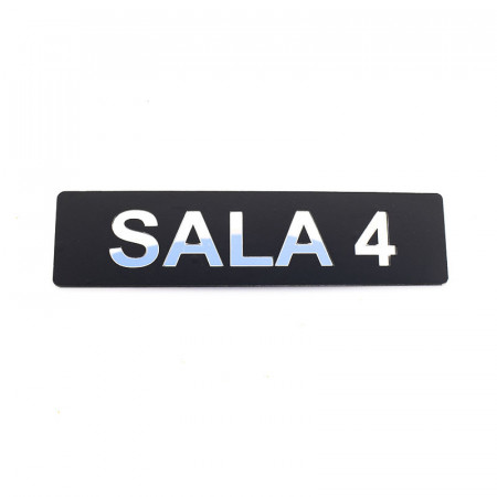 Placuta informativa de perete sau usa, NUMAR SALA , 15x3.7 cm, efect oglinda