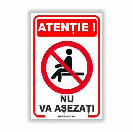 R221 Semn indicator, (atentie nu va asezati), Tabla aluminiu, Autocolant sau PVC
