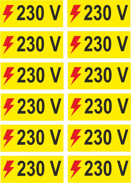Semn indicator, (Tensiune 230V), 12 buc pe set, Autocolant sau PVC