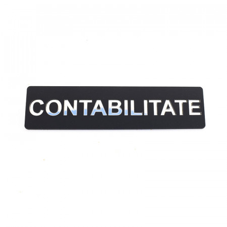 Placuta informativa de perete sau usa, CONTABILITATE, 15x3.7 cm, efect oglinda