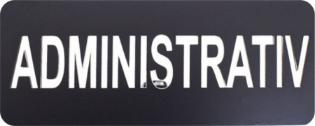 Placuta informativa de perete sau usa, ADMINISTRATIV, 20x8 cm, efect oglinda