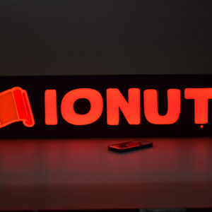 Placa led luminoasa interior camion 55x13 cm cu nume si tricolor
