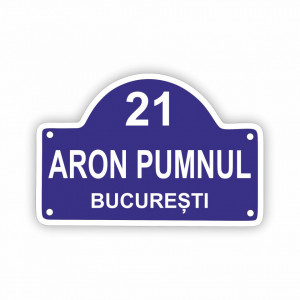 Placa Stradala personalizata 20x13.5 cm atipica cu Nr, Strada, Localitate