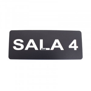 Placuta informativa de perete sau usa, NUMAR SALA, 20x8 cm, efect oglinda