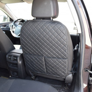 Set 2 protectii spate scaun imitatie piele + doua buzunare